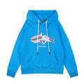 Palm Angels Split Shark Graphic Hoodie - Blue